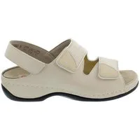 BERKEMANN Berkemann Sofie, Sandale, beige, Leder/ Stretch, Wechselfußbett, Weite Sandale