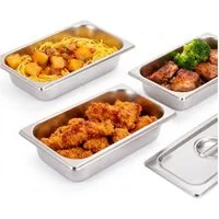 relaxdays Frischhaltedose Gastro Behälter GN 1/3 Edelstahl 3er Set, Edelstahl, 3er Pack