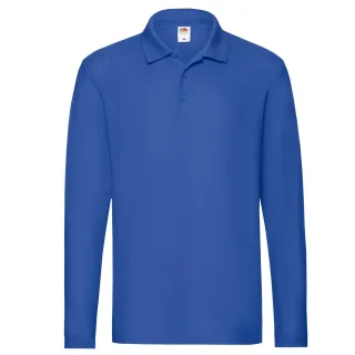 Fruit of the Loom - "Premium" Poloshirt für Herren Langärmlig (Königsblau)