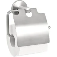 bremermann Toilettenpapierhalter Bad-Serie PIAZZA - mit Blende, Edelstahl matt (1-St), mit Deckel