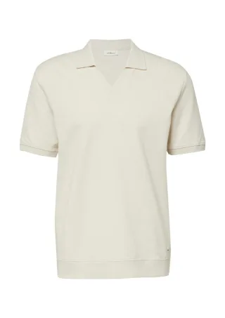 s.Oliver Red Label - Polo-Shirt aus strukturiertem Baumwolljersey beige - Gr. - L