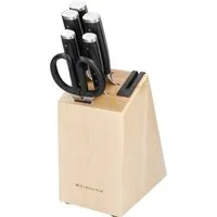 KitchenAid Messerblock Classic (6tlg), Messer japanischer Kohlenstoffstahl, inkl. integrierter Messerschärfer