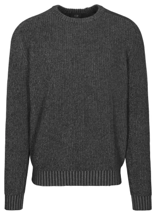 COMMANDER Finest Clothing - Rdh.-Pullover, gemustert winter grey mel. - Gr. - 3XL
