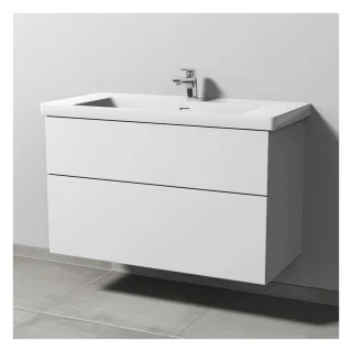 Sanipa 3way Waschtischunterbau zu Villeroy & Boch Subway 3.0 Waschtisch mit 2 Auszügen, Weiß-Soft SM84943