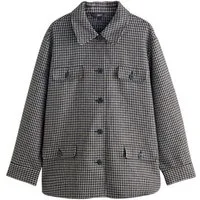 Next Hemdjacke Kariertes Hemd aus angerautem Stoff (1-St)