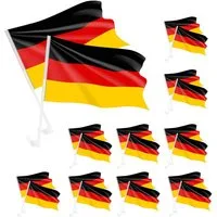 Taffstyle Flagge 20 Autofahne SET Auto Fahne Autoflagge Fussball Deutschland Fanartikel, EM WM Land Flagge Auto Basketball Handball Eishockey Deutschlandfahne