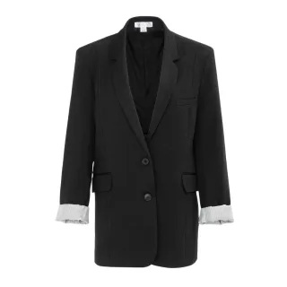 Miso - Blazer für Damen, Umgekrempelter Umschlag (Schwarz)
