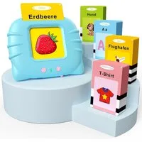 ibettertec Lernspielzeug Lernkarten Deutsch Englisch,224 Wörter,Sprechende Flash-Karten (Geschenke für Kinder, akustisches Lernspielzeug,Kinder Geburtstagsgeschenk,Blau), 112 Blätter,interaktives Spielzeug für Jungen und Mädchen