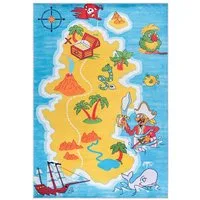 Mazovia Kinderteppich Kinderteppich Spiel Teppich Kinderzimmerteppich Blau, 80 x 150 cm, Fußbodenheizung, Allergiker geeignet, Rutschfest