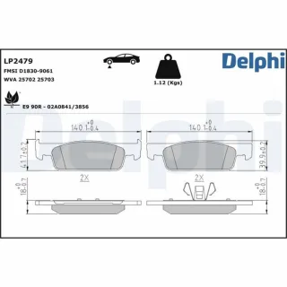 Delphi Bremsbel?ge vorne Dacia Renault Smart