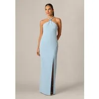 Adrianna Papell Abendkleid Stretch Crepe Long Dress Rückenfrei, trägerloses Neckholder-Kleid