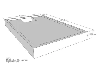 Neuesbad Wannenträger für Bette superflach 140x90x3,5 SD22755