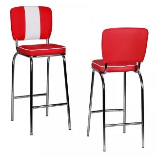 Barstuhl American Dream 50er Jahre Retro Rot Weiß