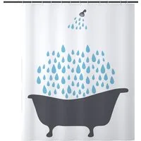 HomeBella Duschvorhang Textil Antischimmel mit Gewicht Schimmelresistent Wasserdicht (Anti-Bakteriell Wasserabweisend Stoff Polyester), Waschbar für Dusche Badewanne, mit Duschvorhangringen