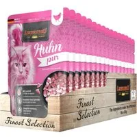 Leonardo Catfood Huhn Pur - getreidefreies Nassfutter mit fettarmen Huhn 16x85g, Nassfutter für: Katzen