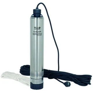 T.I.P. AJ 4 Plus 55/50 Brunnenpumpe - Tiefbrunnenpumpe 30104 Edelstahl, 3.300 l/h, 50 m Förderhöhe, 800 W, inkl. Ablassseil