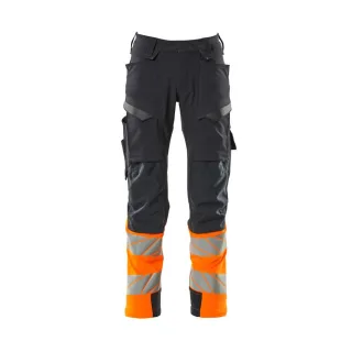 MASCOT Herren Hose mit Knietaschen ACCELERATE SAFE Schwarzblau / Hi-vis Orange 49 - 19179-511-01014-82C49