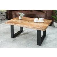 riess-ambiente Couchtisch IRON CRAFT 100cm natur/schwarz – Massivholz, Metall, rechteckig (Einzelartikel, 1-St), lackierter Holztisch mit Kufen – ideal für Industrial-Wohnzimmer