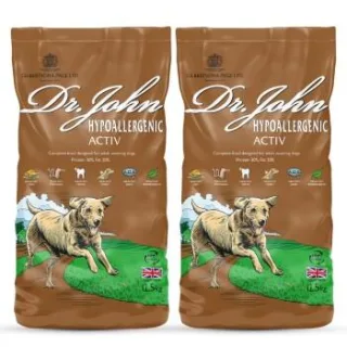 Dr John Hyppoallergen Aktiv Trockenfutter Reich an Huhn und Reis 2x12,5 kg