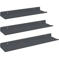 vidaXL Regal Schwebendes Regal 3 stk. Anthrazit 40 x 9 x 2,5 cm Stahl, 3-tlg.