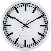 EUROTIME Funkwanduhr Funk-Wanduhr Bahnhof-Style, weiß