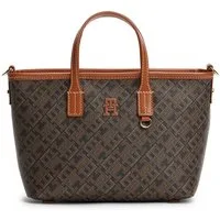 Tommy Hilfiger Tragetasche TH MONOPLAY MINI TOTE LE, Damen Handtasche, Umhängetasche, Schultertasche mit TH-Allover-Druck