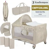 lionelo Baby-Reisebett LO-SVEN PLUS, ab Geburt bis 15kg mit Zubehör