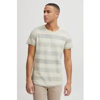 Blend Rundhalsshirt BHEfkin (1-tlg) Kurzarmshirt mit Inside-Out Print in Streifenoptik