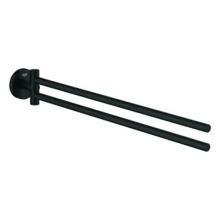GROHE Handtuchhalter Essentials 102467 2-armig schwenkbar 450mm matt black, 1024672430 1024672430