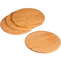 KESPER® Servierteller Vesperteller 4er Set, Bambus, (Set, 4-tlg), mit Saftrille