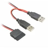Bolwins D59 USB zu USB SATA 15pin Stromkabel Adapter Festplatte Kabel PC SSD Stromkabel, USB Stecker, USB Stecker + SATA 15-Pin Buchse (30 cm), Zusätzliche Stromversorgung über USB