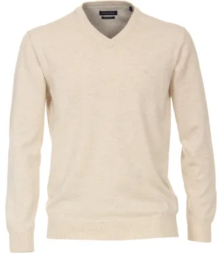 CASAMODA - Pullover mit V-Ausschnitt beige - Gr. - XL