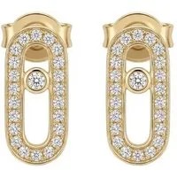 Suzan Gold Paar Ohrstecker Suzan Gold® 925 Sterling Silber Ohrstecker Damen Oval Link Zirkonia