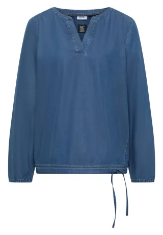 Cecil - Bluse mit Elastiksaum blau - Gr. - XL