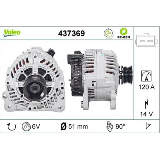 Valeo Lichtmaschine 120A Audi Seat Skoda VW 437369