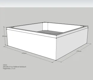 Neuesbad Wannenträger für Kaldewei Sanidusch 100x100x14 SD21024