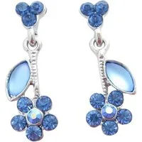 Mugello Paar Ohrhänger Fiori Ohrhänger blau elegant festlich Glitzer Hingucker