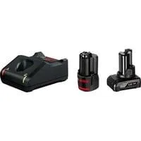 PRO Starter-Set 12V (1x GBA 12V 2.0Ah + 1 x GBA 12V 4.0Ah + GAL 12V-40 Professional) schwarz, 2x Akku + Ladegerät