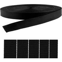 maDDma Rollladengurt 50m Gurtband Ripsband, Polypropylen, 1,3mm stark, schwarz