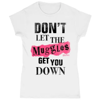 Harry Potter - "Muggles Clippings" T-Shirt für Damen (Weiß/Schwarz)