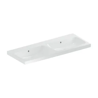 Geberit iCon light Doppelwaschtisch 501838003 120x48cm, ohne Hahnloch, mit Überlauf, weiß