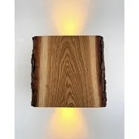 Blockholz-Schmiede Wandleuchte Eiche Rustikal Wandleuchte Handgefertigte Deutsche Qualität, nicht dimmbar, LED wechselbar, GU10, Warmweiß, 2700K, Austauschbare LED Lampe
