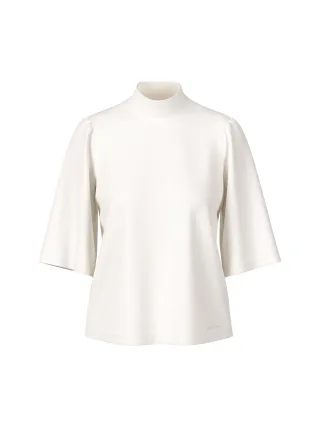 Marc Cain Collections - Lockeres T-Shirt mit Stehkragen off-white - Gr. - 38