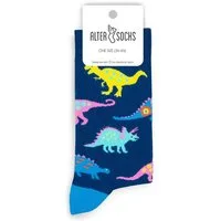AlterSocks Freizeitsocken Lustige Socken Dino Socken Damen & Herren Unisex Größe 36 – 45 (1-Paar, 1 Paar)