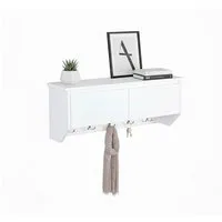 relaxdays Wandgarderobe 5 Haken mit Stauraum (1 St)
