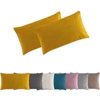 MOON Heimtextilien Kissenhülle 2er Pack Kissenbezug versch. Größen Polyester Reißverschluss Moon, Leinen-Optik