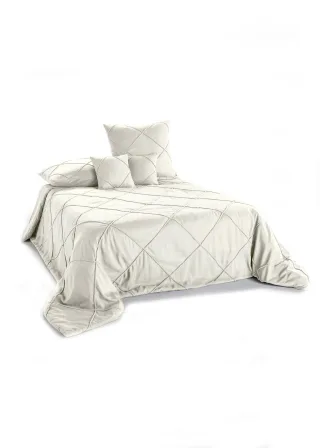 bonprix Tagesdecke mit Rechtecken, beige, Gr.180x250 cm, Tagesdecke mit Rechtecken