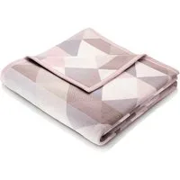 Wohndecke Rauten Pastell, rosa Kuscheldecke in 150x200 cm, Biederlack, Decke aus Baumwollmischgewebe, Made in Germany