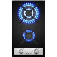 GASLAND Gas-Kochfeld GH30BF, Glas-Gaskochfeld 30cm, 2 Flammig, 5200 W, Wokbrenner, Butan/LPG/Erdgas