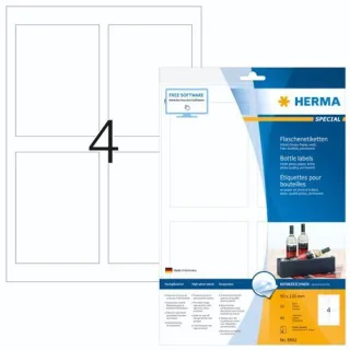 Herma Flaschenetik.Inkjet 90x120 w. 10 Bl. DIN A4 40 Stück 8882